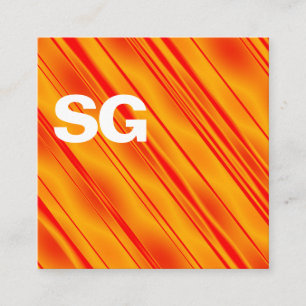 Große Initialen - Quadrat - Diagonal Orange Quadratische Visitenkarte