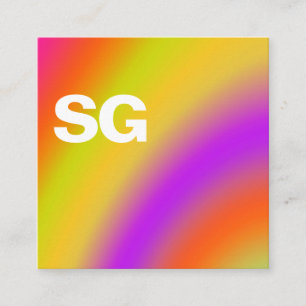 Große Initialen - Quadrat - weiche Farben 03 Quadratische Visitenkarte