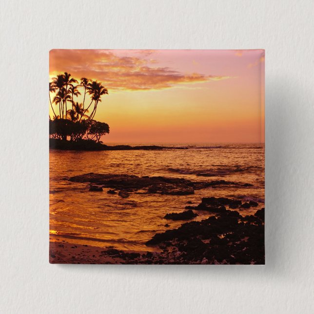 Große Insel, Hawaii. Sunset, Big Island Hawaii.2 Button (Vorderseite)
