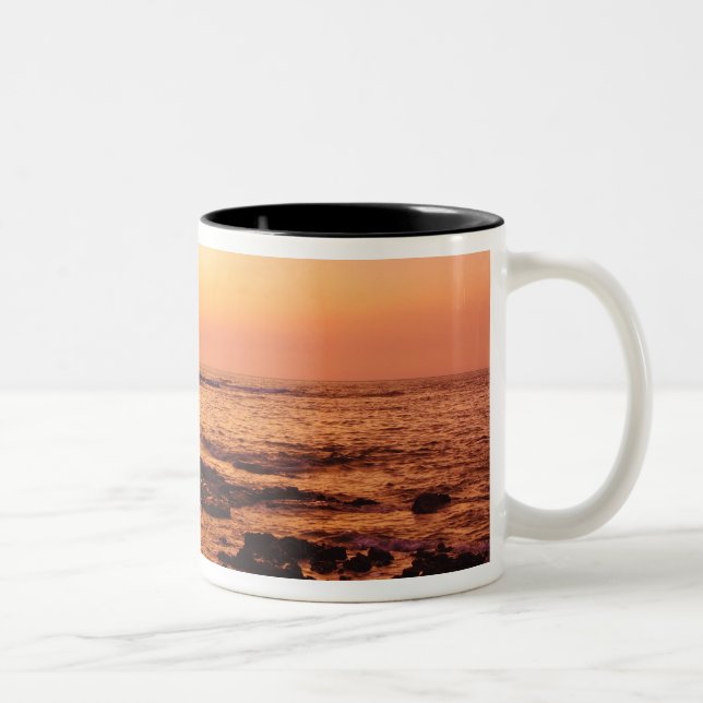 Große Insel, Hawaii. Sunset, Big Island Hawaii.2 Zweifarbige Tasse (Rechts)