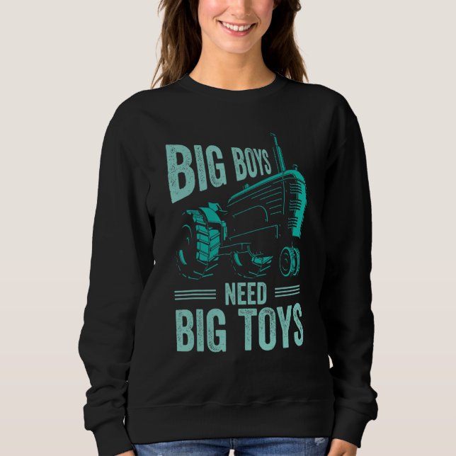 Große Jungen brauchen große Bauer-Traktoren weit Sweatshirt (Vorderseite)