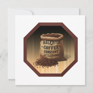 Große Jute-Tasche mit Etikett für Halfhyde Coffee  Einladung