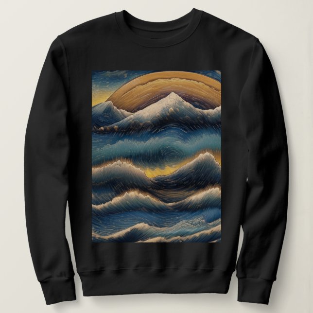 Große Kanagawa-Wellen, Vintage Malerei, Welle Sweatshirt (Design vorne)