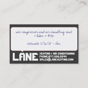 Große Kasten-Schätzungen Visitenkarte