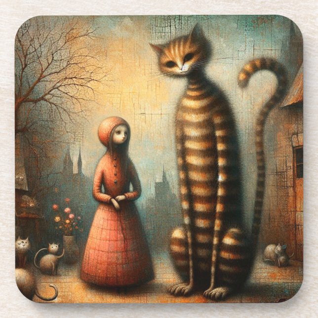 Große Katze Getränkeuntersetzer (Vorderseite)