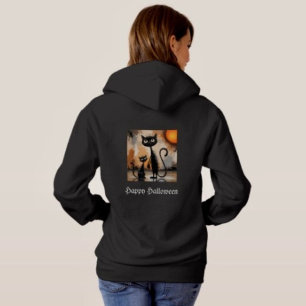 Große Katze Kleine Katze Halloween Hoodie