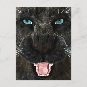 Große Katze Schwarzer Panther Feiertagspostkarte