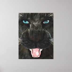 Große Katze Schwarzer Panther Leinwanddruck