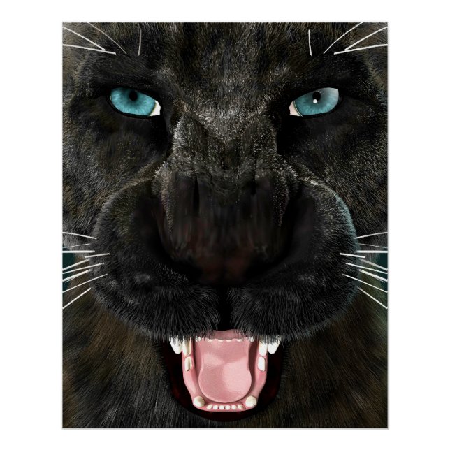 Große Katze Schwarzer Panther Poster (Vorderseite)