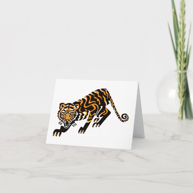 Große Katzen- TIGER- Gefährdete Tiergrafik Dankeskarte (Vorderseite)