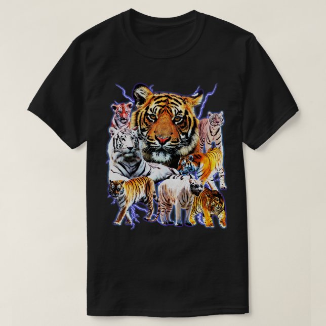 Große Katzen und Kätzchen mit sehr Coolem Blitzkra T-Shirt (Design vorne)