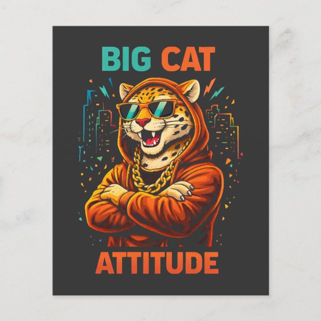 Große Katzenattitüde Flyer (Vorne)