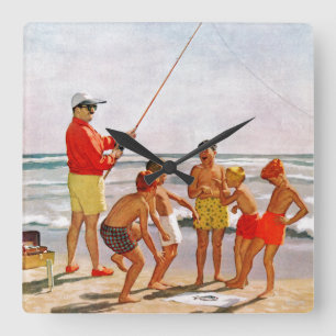 Große kleine Fische Polen durch Richard Sargent Quadratische Wanduhr