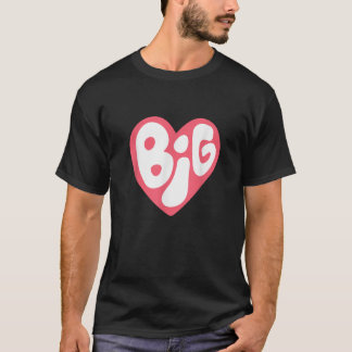 Große kleine Schwesternschaft zeigt großes rosa He T-Shirt