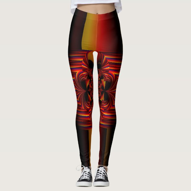 Große kleine Streifen mit Bogen Leggings (Vorderseite)