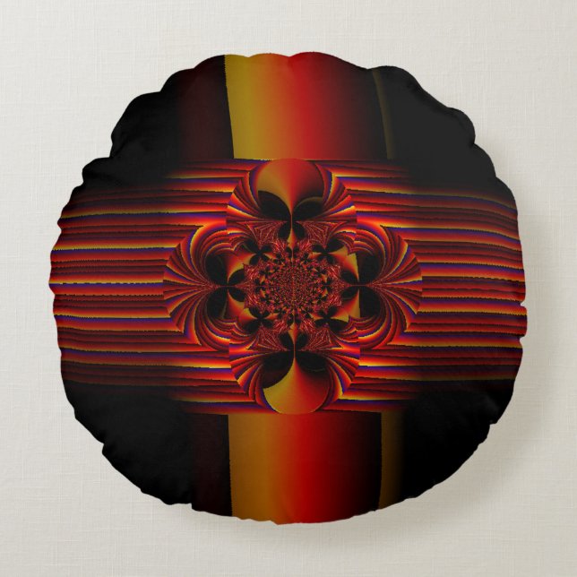 Große kleine Streifen mit Bogen Rundes Kissen (Vorderseite)