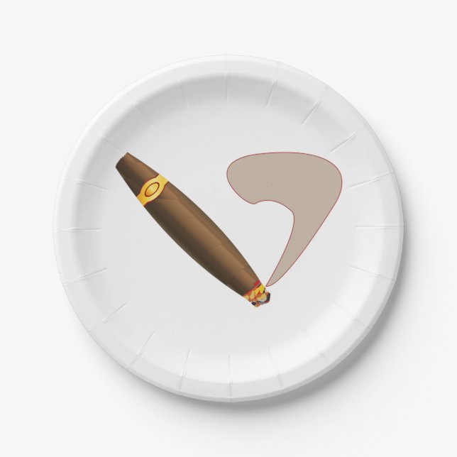 Große kubanische Zigarre Pappteller (Vorderseite)