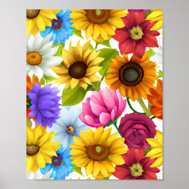 Große, kühne botanische Blume Poster (Vorne)