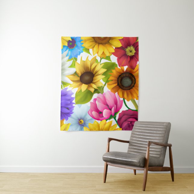 Große, kühne botanische Blume Wandteppich (Beispiel)