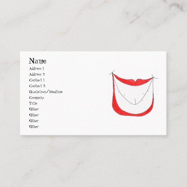 GROSSE LÄCHELN-Visitenkarte Visitenkarte (Vorderseite)