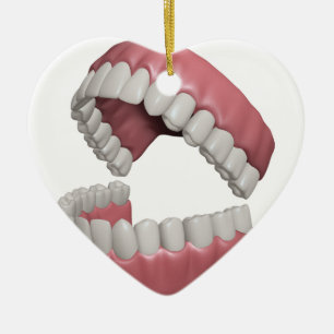 große Lächelnzähne Keramik Ornament