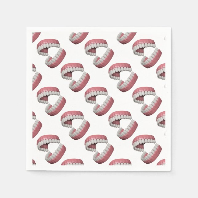 große Lächelzähne Serviette (Vorderseite)