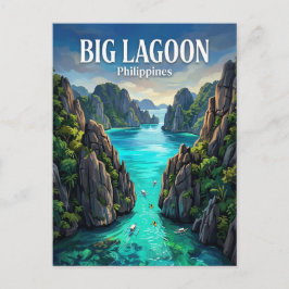 Große Lagune Philippinen Postkarte