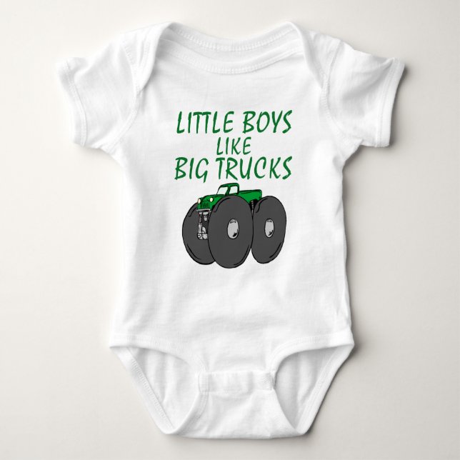 Große Lastkraftwagen Baby Strampler (Vorderseite)