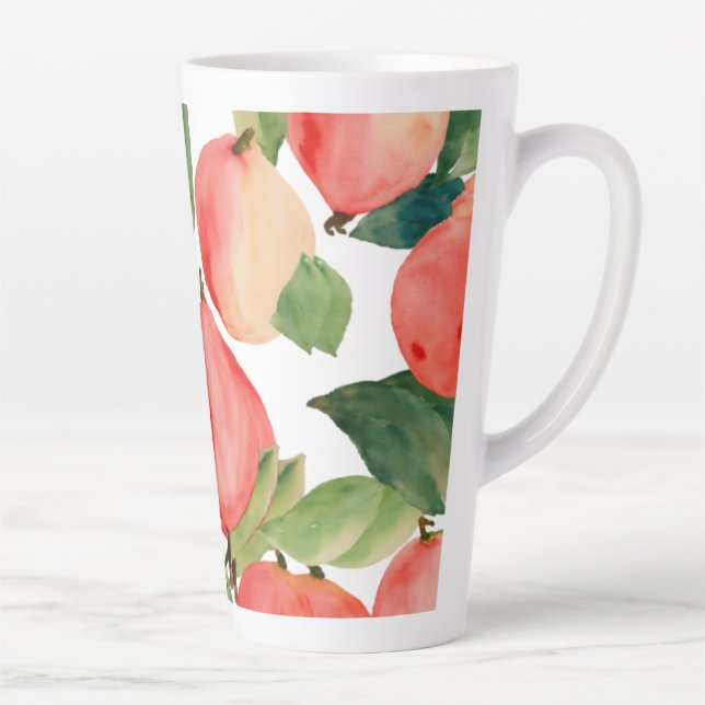 Große Latte Tasse - 17 oz mit Fruit Watercolor (Rechts)