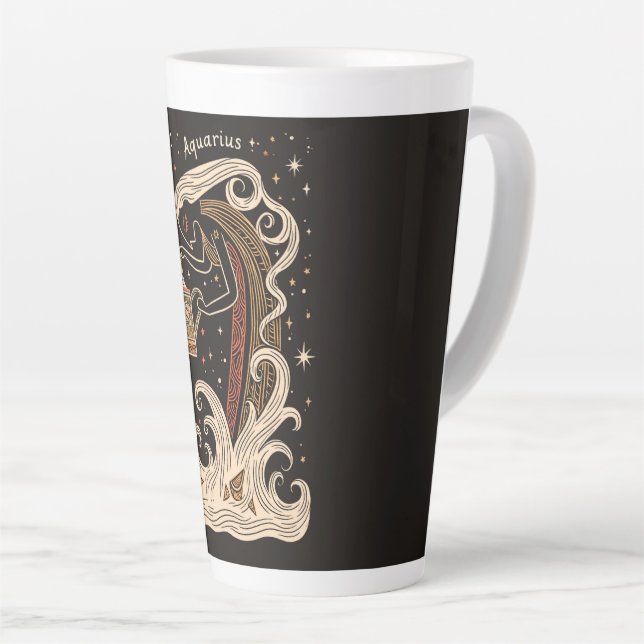 Grosse Latte Tasse Aquarius Celestial Zodiac Art (Rechte Ecke)