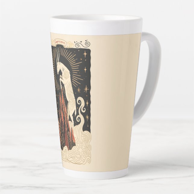 Grosse Latte Tasse Capricorn Celestial Zodiac Art (Rechte Ecke)