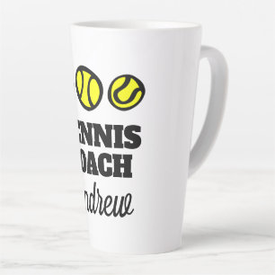 Große Latte-Tasse für Tennislehrer Milchtasse