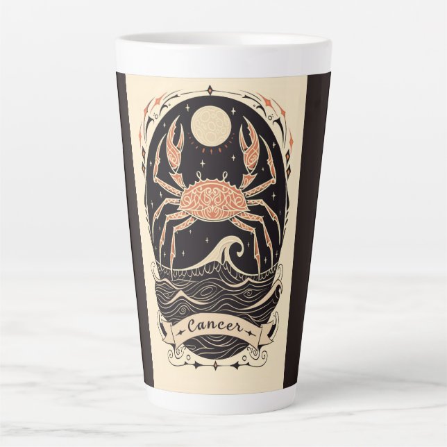 Große Latte Tasse Krebs Celestial Zodiac Art (Vorderseite)