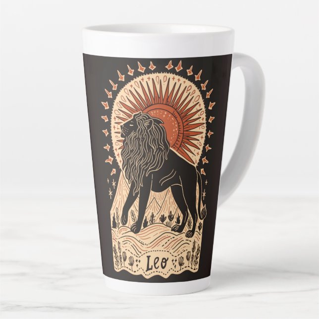 Grosse Latte Tasse Leo Celestial Zodiac Art (Rechte Ecke)