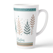 Große Latte-Tasse mit Weihnachtsbäumen minimalisti