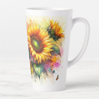 Große Latte Tasse - Sonnenblumen
