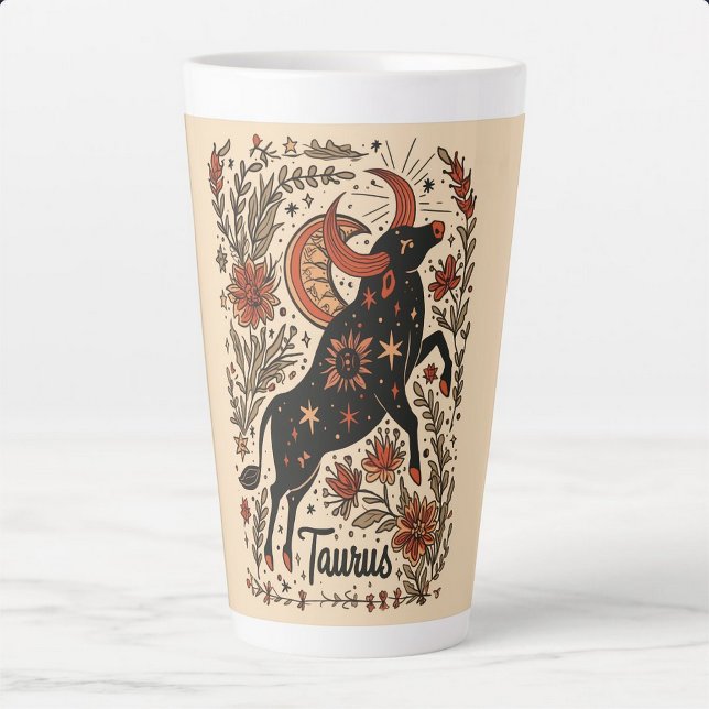 Grosse Latte Tasse Taurus Celestial Zodiac Art (Von Creator hochgeladen)
