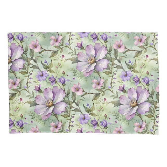 Große Lavendel-Blume auf Mint Kissenbezug (Vorderseite)