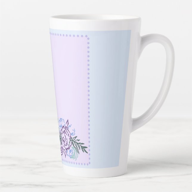 Große Lavendel Rose Latte Tasse (Rechts)