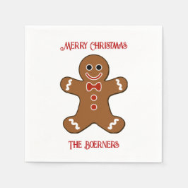 Große Lebkuchen Mann Kekse Weihnachten Serviette