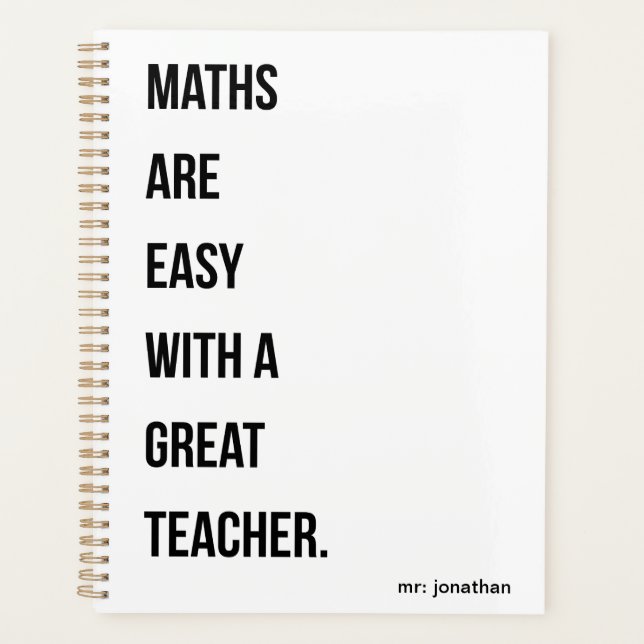 Große Lehrer machen Mathe leicht Planer (Vorderseite)