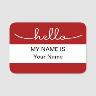Große, leicht zu lesende hallo name Tags Namensschild