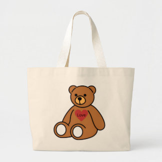 Große Leinentasche – Teddybär