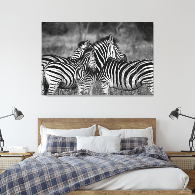 Große Leinwand Print - afrikanisches Zebra (Insitu (Schlafzimmer))
