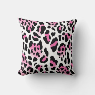 Große Leoparden, rosa und weiß Kissen