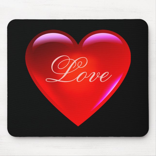 Große Liebe Herz/Liebe/liebend herzschwarz Mousepad (Vorne)