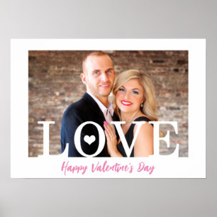 Große LIEBE Letters Modern   Ihr Foto Pink Script Poster