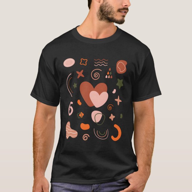 Große Liebe mit Boho Bio Formen für T-Shirt (Vorderseite)