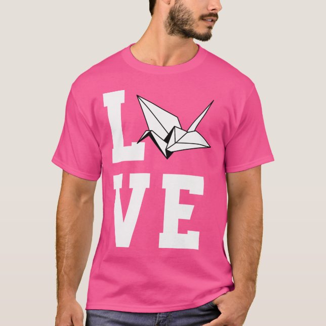 Große Liebe Papier Faltkrane Apparel Japan Origa T-Shirt (Vorderseite)