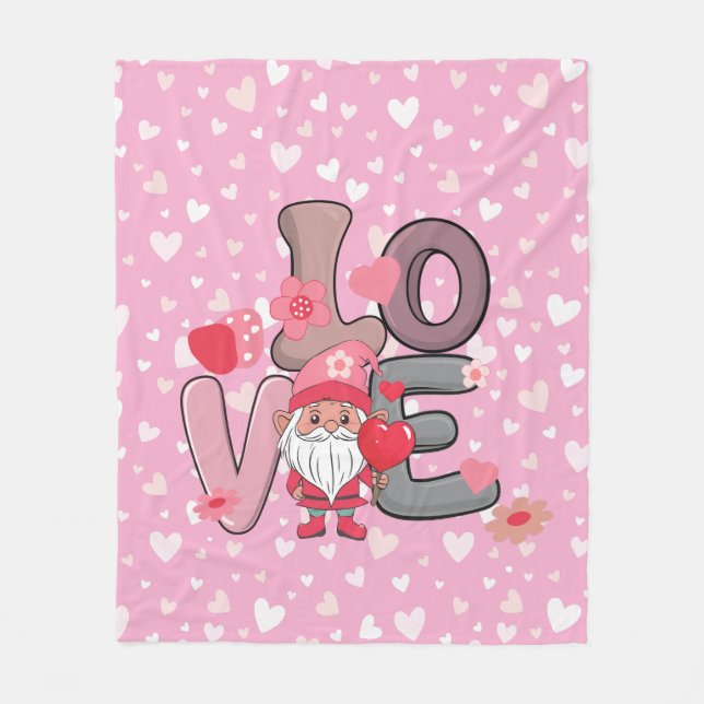 Große Liebe Rosa Valentinstag Geschenk Fleecedecke (Vorderseite)